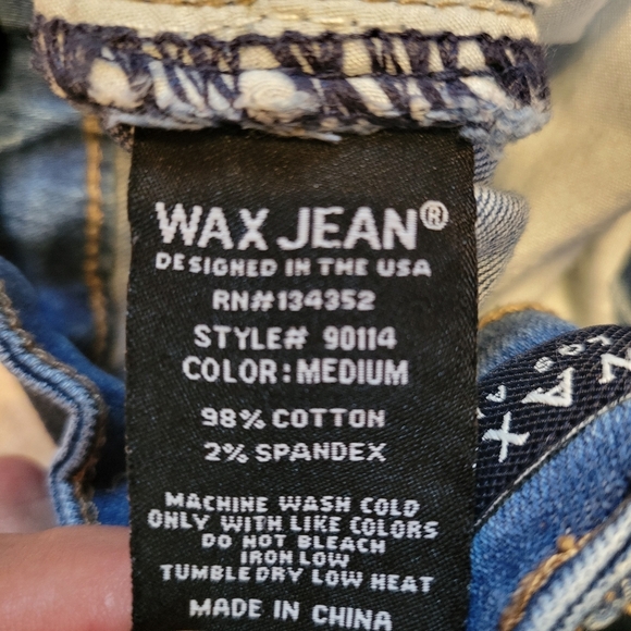 Wax Jean Distressed Denim Mini Skirt Size Large - Picture 3 of 6